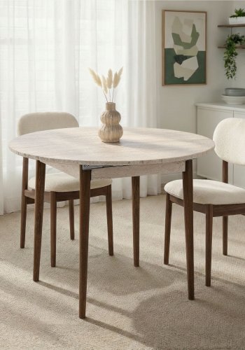 NORDV�RK Viona � Travertin, Valn�tt uttrekkbart spisebord