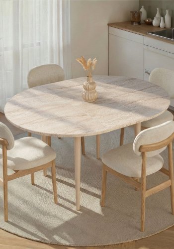 NORDV�RK Viona � Travertin, uttrekkbart spisebord i eik