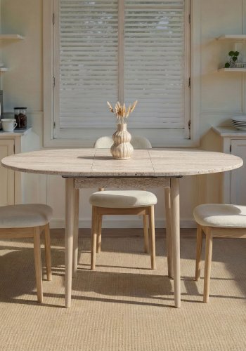 NORDV�RK Viona � Travertin, uttrekkbart spisebord i eik