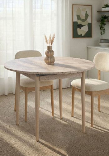 NORDV�RK Viona � Travertin, uttrekkbart spisebord i eik