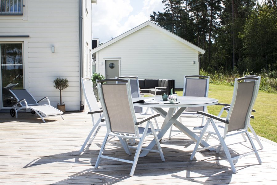 VENTURE HOME Copacabana-bord � 140 - Hvit/Gr�