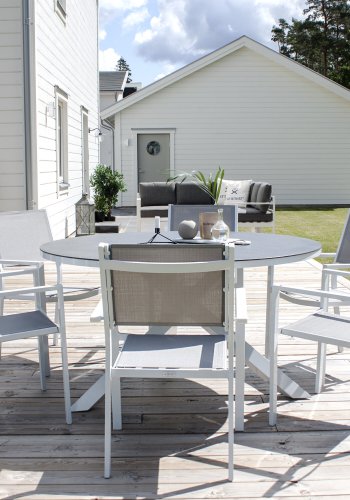 VENTURE HOME Copacabana-bord � 140 - Hvit/Gr�