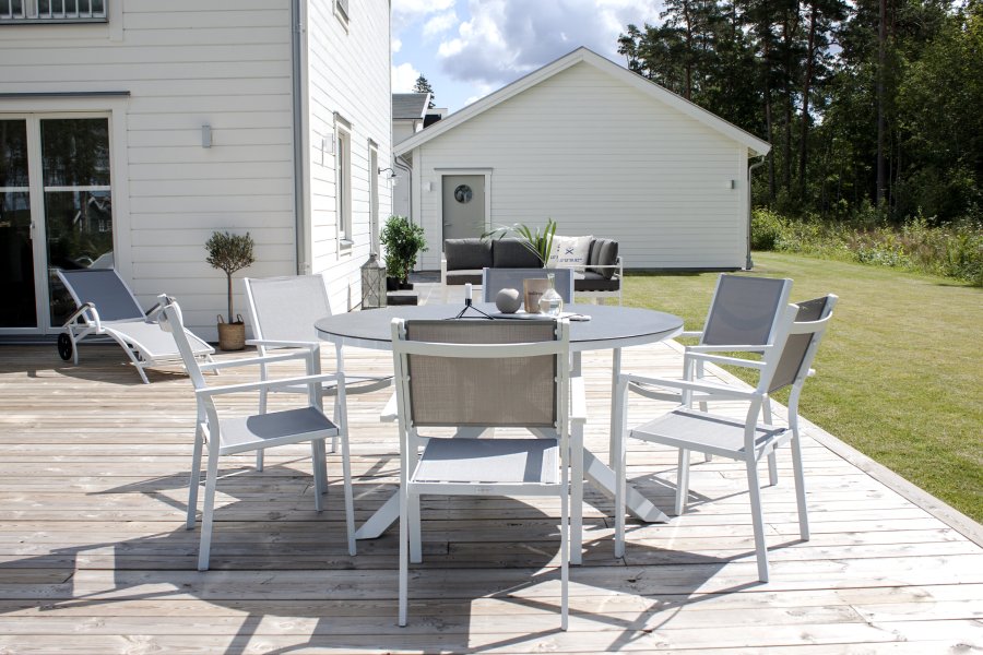 VENTURE HOME Copacabana-bord � 140 - Hvit/Gr�