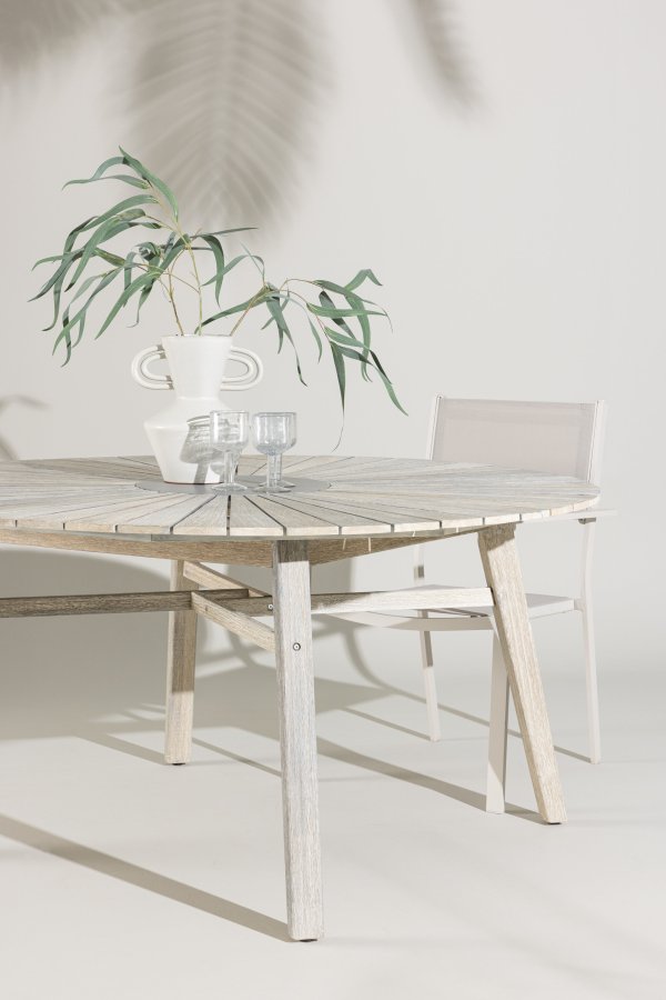 VENTURE HOME Rives - Bord � 150 - Antikk hvit akasie / gr� stein