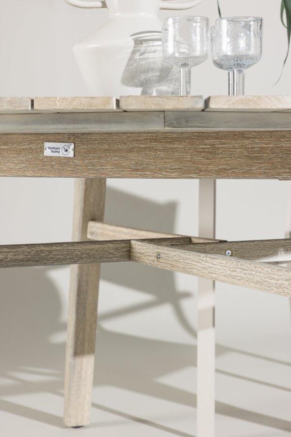 VENTURE HOME Rives - Bord � 150 - Antikk hvit akasie / gr� stein