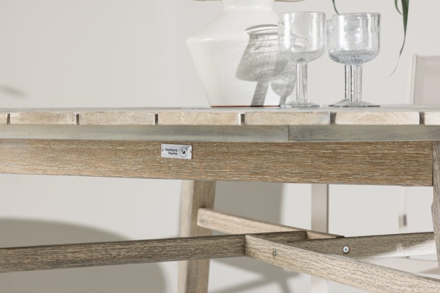 VENTURE HOME Rives - Bord � 150 - Antikk hvit akasie / gr� stein