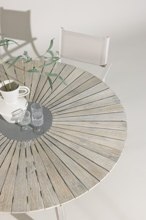 VENTURE HOME Rives - Bord � 150 - Antikk hvit akasie / gr� stein