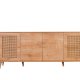 FUNZI LIVING Hazeran Sideboard, m. 4 Türen - natürliches Melamin und Metall