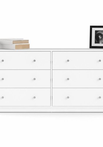 TVILUM May Doppelkommode mit 6 Schubladen - wei�e Folie und Kunststoff