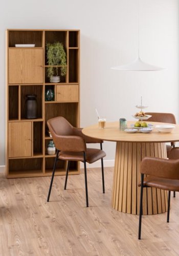 ACT NORDIC Christo matbord, runt - naturlig ekfanér med lamellbotten (120)