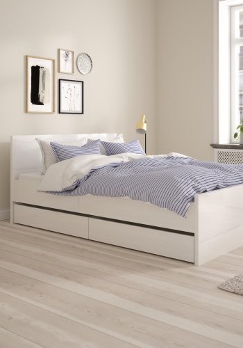 TVILUM Naia Bettschublade - wei�e Spanplatte (2er-Set)