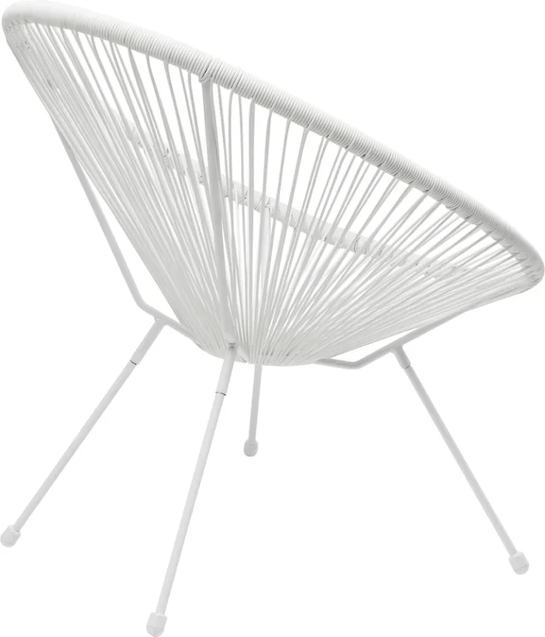 KARE DESIGN Acapulco White lnestol/havestol - hvid polyethylen og stl