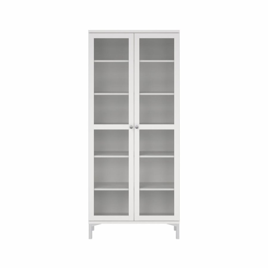 TVILUM Roma Porzellanschrank mit 2 Türen, weiß, 88,7 x 36,25 x 202,8 cm