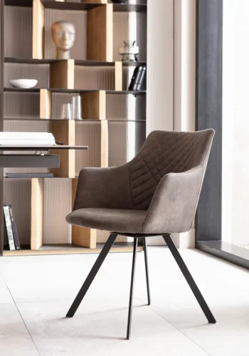 KARE DESIGN Coco Anthracite drejestol, m. armln - antracitgr polyester og stl