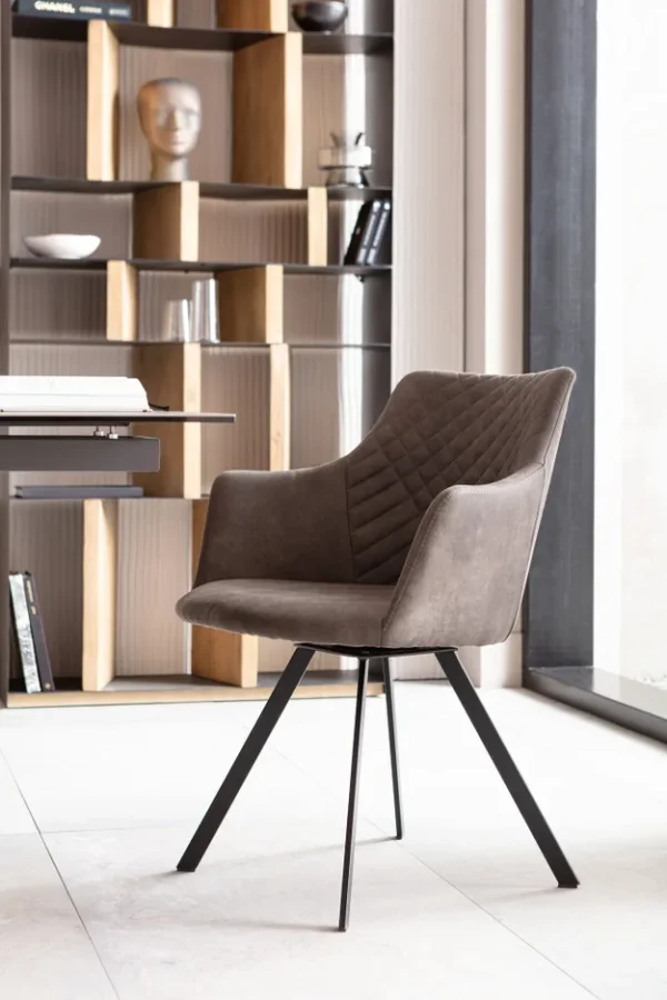 KARE DESIGN Coco Anthracite drejestol, m. armln - antracitgr polyester og stl