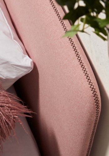 KAVE HOME Dyla sengegavl, med avtagbart trekk - rosa stoff (for 90 cm seng)