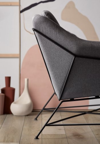 KAVE HOME Brida 2-manns sofa - grafittgr stoff og sort stl