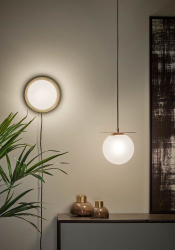 KAVE HOME Manz taklampe - frostet glass og messingmetall 