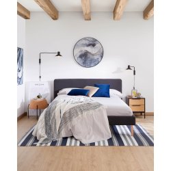 Plass vglampe - sort/messing metal 