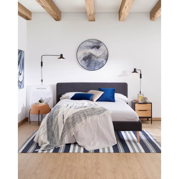 Plass vglampe - sort/messing metal 