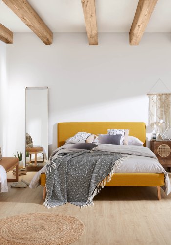 KAVE HOME Dyla sengetrekk i sennep til 160 x 200 cm madrass