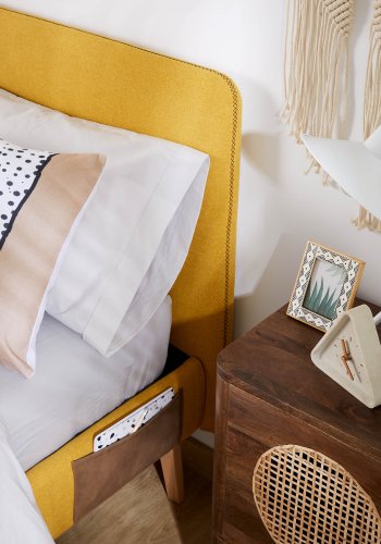 KAVE HOME Dyla sengetrekk i sennep til 160 x 200 cm madrass