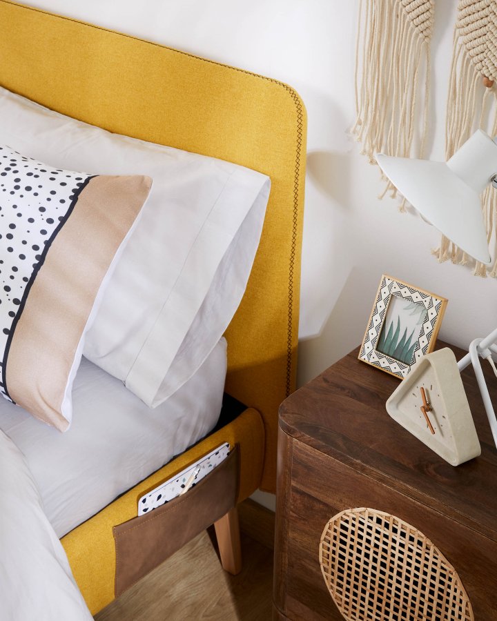 KAVE HOME Dyla sengetrekk i sennep til 160 x 200 cm madrass