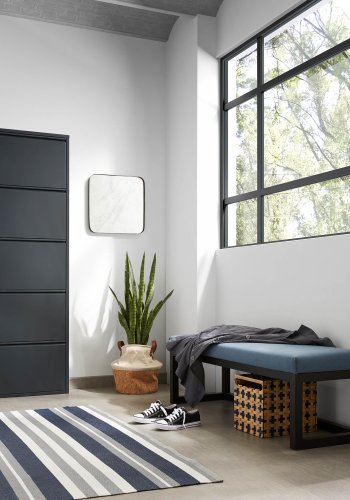 KAVE HOME Ode skoskap, m. 5 drer - svart stl (50x168,5)