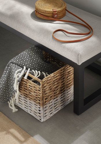 KAVE HOME Tr&auml; svart Loya b&auml;nk 128 cm