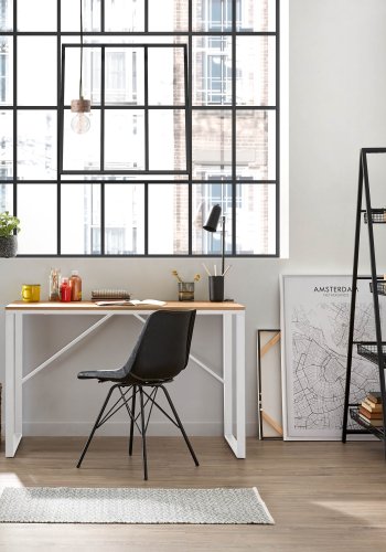 KAVE HOME Lisbet skrivebord - hvit/natur metall/MDF, rektangulr (120x60)