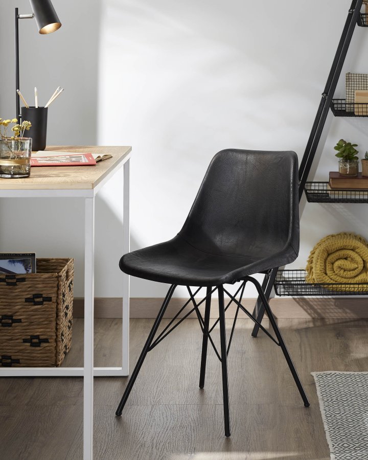 KAVE HOME Lisbet skrivebord - hvit/natur metall/MDF, rektangulr (120x60)