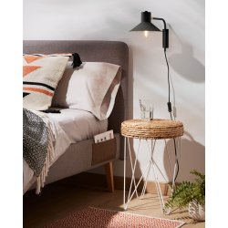 Plass vglampe - sort/messing metal 