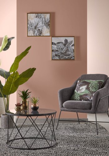 KAVE HOME Brida lenestol, med armlener - grafittgr stoff og sort stl