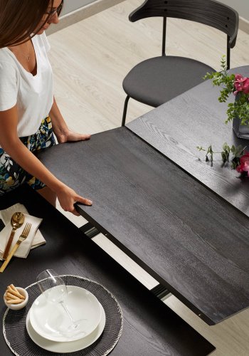 KAVE HOME Milian spisebord, m. 2 ekstra brett - asketre finish tre (140(220)x90)