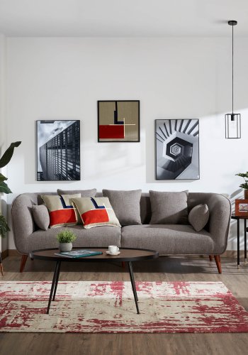 KAVE HOME Kamelia sofabord - brun/svart valnttfinish/metall, oval (102x56)