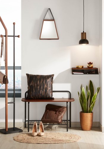 KAVE HOME Magali butler - brun eikefiner og sort metall