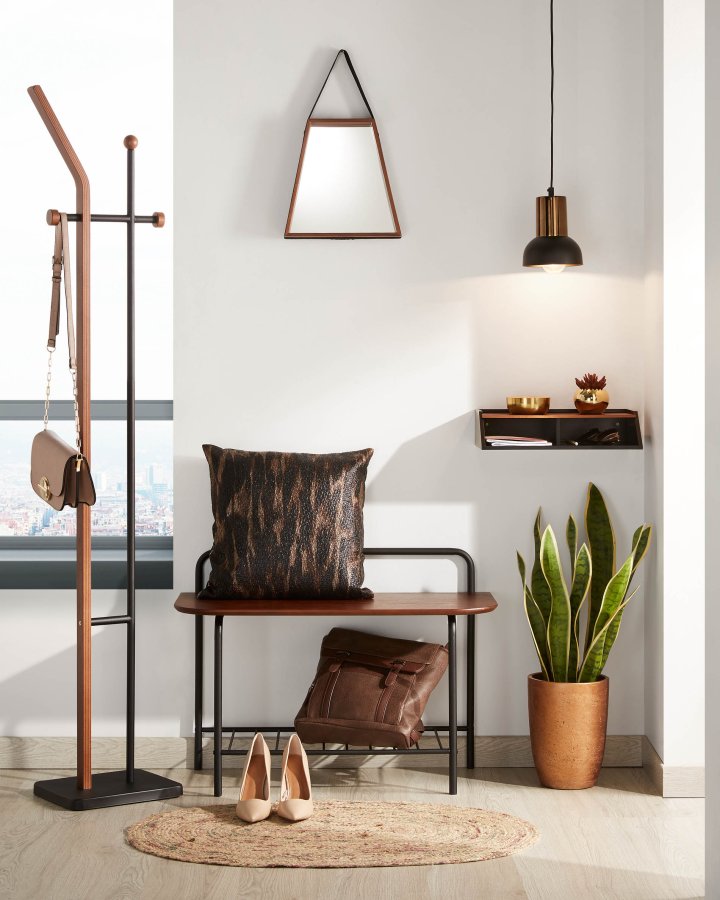 KAVE HOME Magali butler - brun eikefiner og sort metall