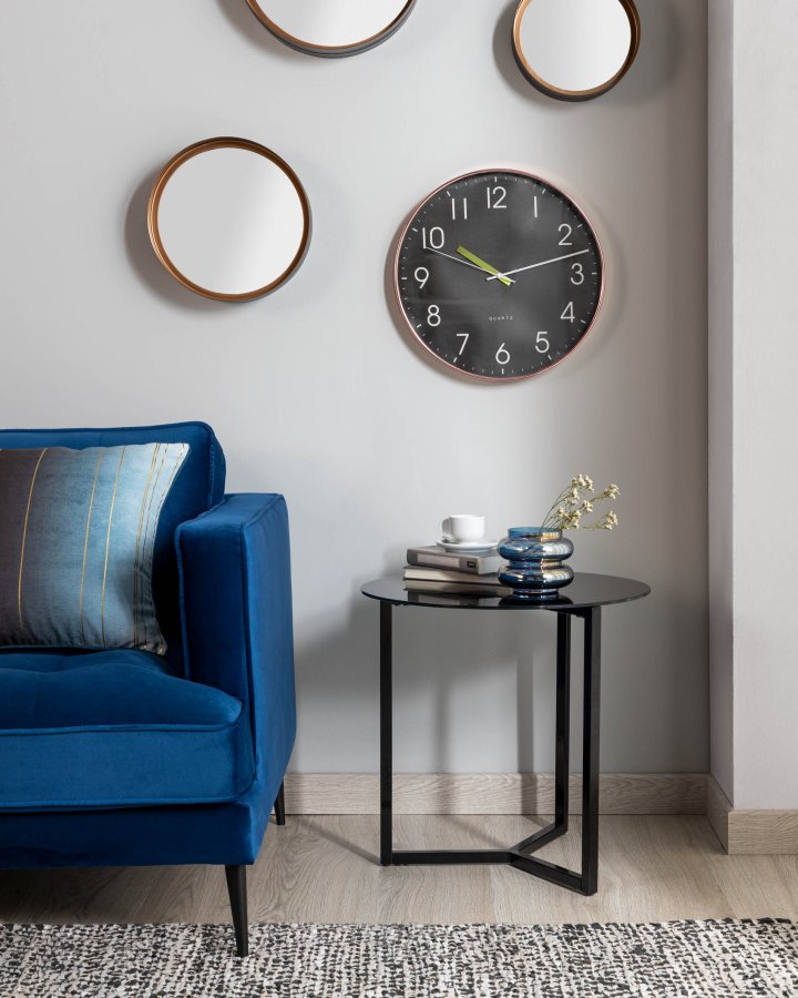 KAVE HOME Marae sidebord - svart glass og stl (50)