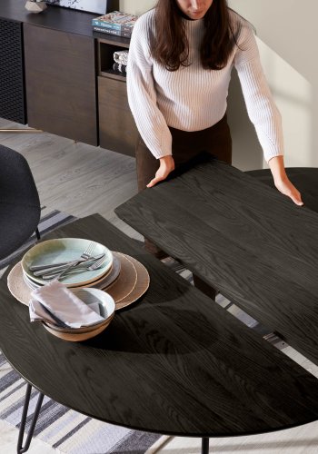 KAVE HOME Milian spisebord, m. 2 ekstra plater - asketre finish tre (120(200)