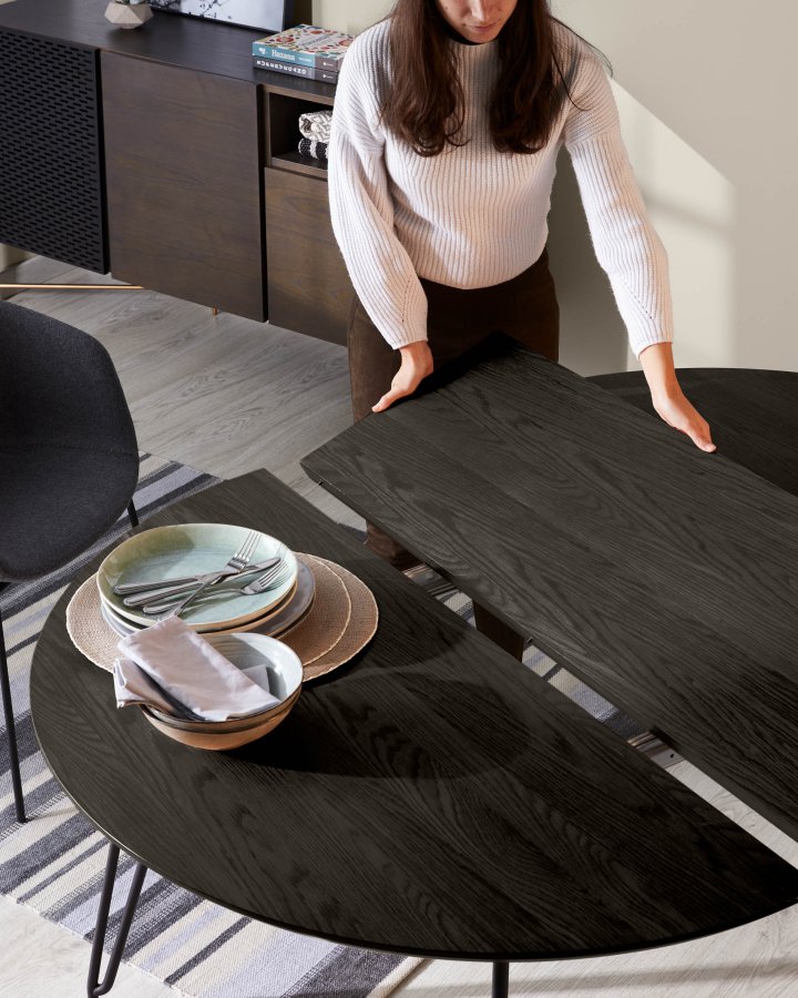 KAVE HOME Milian spisebord, m. 2 ekstra plater - asketre finish tre (120(200)