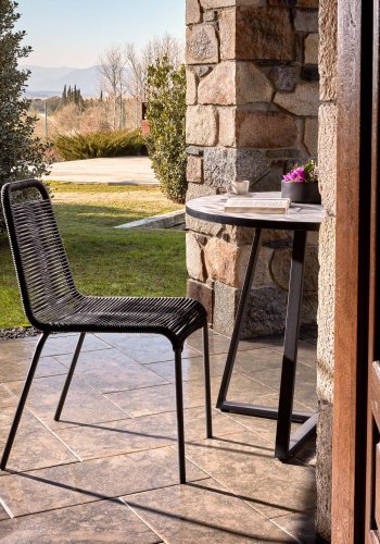 KAVE HOME Glenville spisestuestol - svart tau og stl 