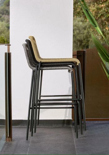 KAVE HOME Beige Glenville barkrakk for hagen, med ryggsttte og fotsttte - stl (100cm)