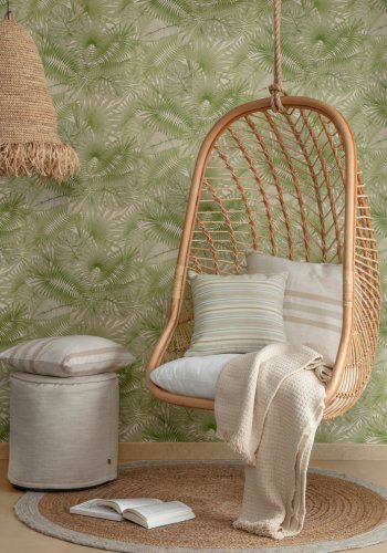 KAVE HOME Ekaterina hengestol, med stoffpute - naturlig rotting