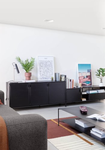 KAVE HOME Shantay skjenk, m. 3 drer og 3 hyller - sort stl (160x72) 