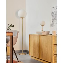 Mahala bordlampe - hvid glas og messing stl 