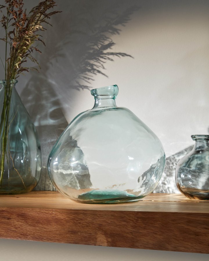 KAVE HOME Brenna vase, stor - klart resirkulert glass (H:33)