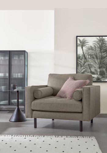 KAVE HOME Trixie vitrineskap, m. 2 drer - klart glass og sort stl (70x143)