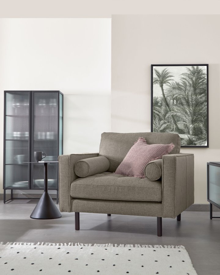 KAVE HOME Trixie vitrineskap, m. 2 drer - klart glass og sort stl (70x143)