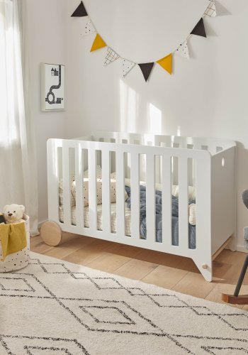 KAVE HOME Nisi-bilde - hvitt lerret og MDF (sett med 3)