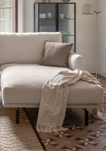 KAVE HOME Galene 4-manns sofa, med hyre sjeselong - beige resirkulerte fibre og jern